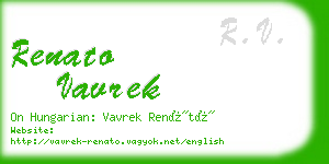 renato vavrek business card